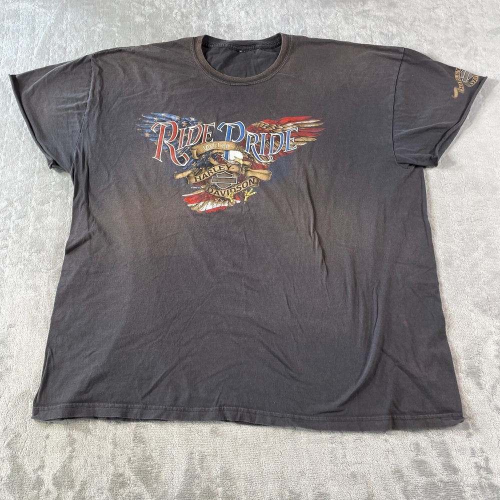 Harley Davidson Shirt Men 2XL‎ Ride Pride North Carolina Riding Biker Outdoor